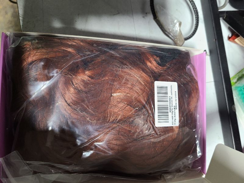 Photo 1 of AISI HAIR Auburn Wigs for Women, Long Wavy Lace Hairline Middle Part Synthetic Heat Resistant Wig for Daily Party-26 Inch