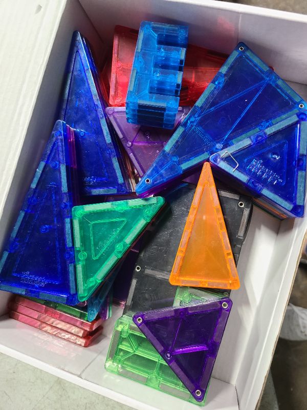 Photo 1 of Anbalulu Magnetic Tiles 100PCS with 2 Cars, STEM Educational Building Blocks for Kids Ages 3-9, Magnet Construction Toys Gift for Toddlers