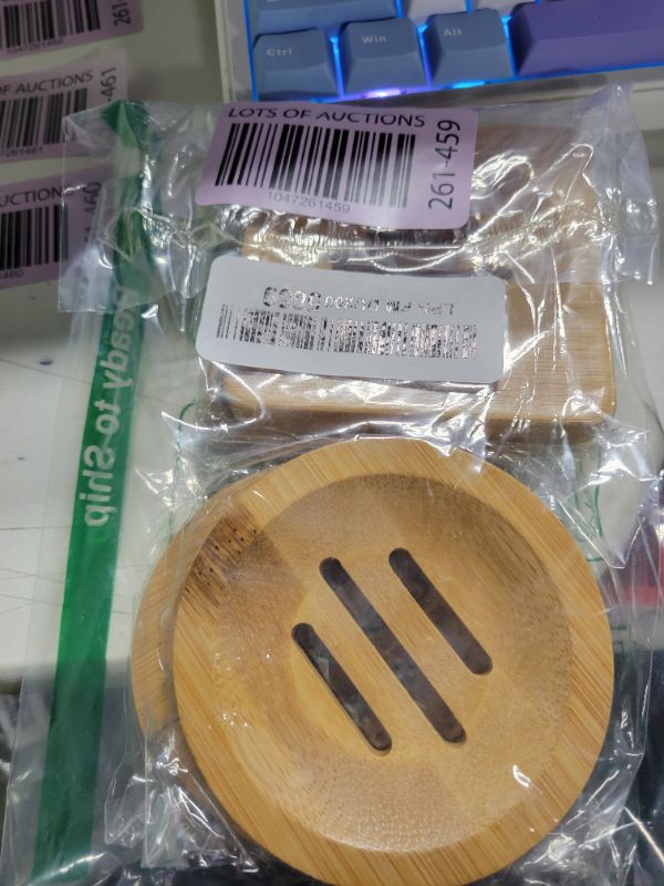 Photo 1 of 4 Pcs Wooden Soap Holders Set Natural Bamboo Soap Dish Square and Round Soap Saver Tray for Bathroom Shower Home Hotel Kitchen Toilet