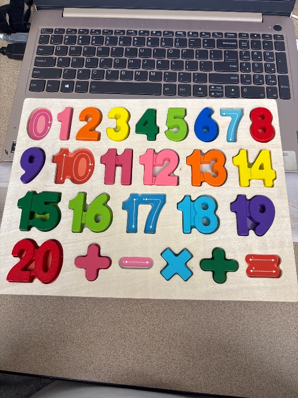 Photo 1 of **MISSING A FEW PIECES**
LovesTown Wooden Puzzles for Kids, Montessori Number and Shape Puzzles, Preschool Educational Toddler Puzzle Toys for Boys Girls
