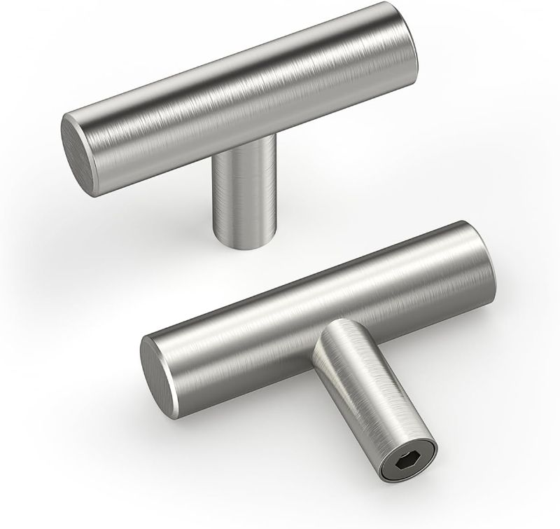 Photo 1 of homdiy 10 Pack Brushed Nickel Cabinet Pulls 3 Inch Kitchen Cabinet Handles Stain Steel Cabinet Hardware for Kitchen and Bathroom Cabinets, 5 Inch Overall Drawer Pull