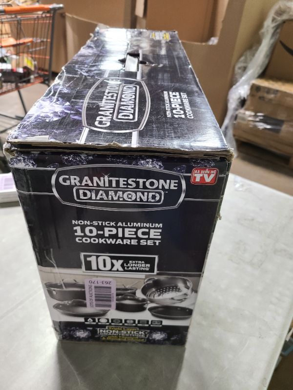 Photo 1 of Granitestone Original 10 Piece Nonstick Cookware Set, Scratch-Resistant, Granite-Coated, Dishwasher and Oven-Safe Kitchenware, PFOA-Free Pots and Pans As Seen On TV