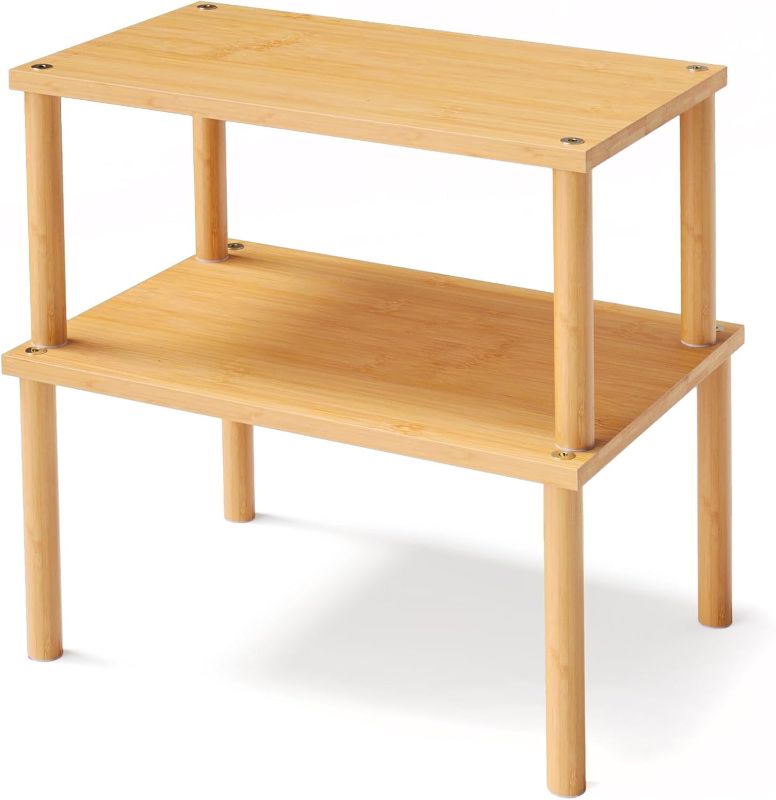 Photo 1 of VERTORGAN Cabinet Organizer Shelf(Set of 2),Kitchen Counter Shelves,Bamboo Stackable Expandable Spice Rack Countertop(Large)