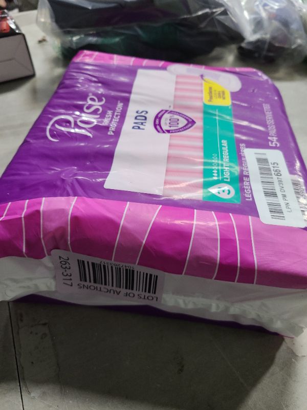 Photo 1 of Poise Incontinence & Postpartum Pads for Bladder Leaks, 3 Drop Light Absorbency, Regular Length, 54 Count, Packaging May Vary