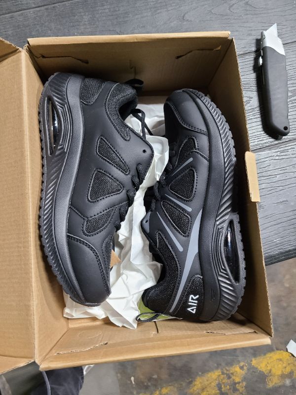 Photo 1 of AOV Women Arch Support Walking Shoes Orthotic Sneakers for Plantar Fasciitis Foot and Heel Pain Relief Tennis Shoes, Size 8.5 BlackGrey