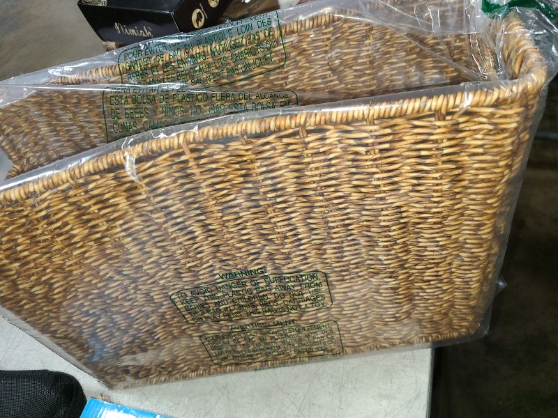 Photo 1 of Angoily Woven Magazine Holder, Magazine Wicker Basket, Natural Narrow Rattan Magazine Holder, Woven Magazine Basket, Magazine Storage Basket Bin for Home Office