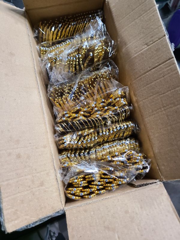 Photo 1 of WDF 300 Pieces Gold Plastic Silverware Disposable - Heavy Duty Plastic Cutlery - Gold Silverware Sets Includes 100 Forks, 100 Spoons, 100 Knives