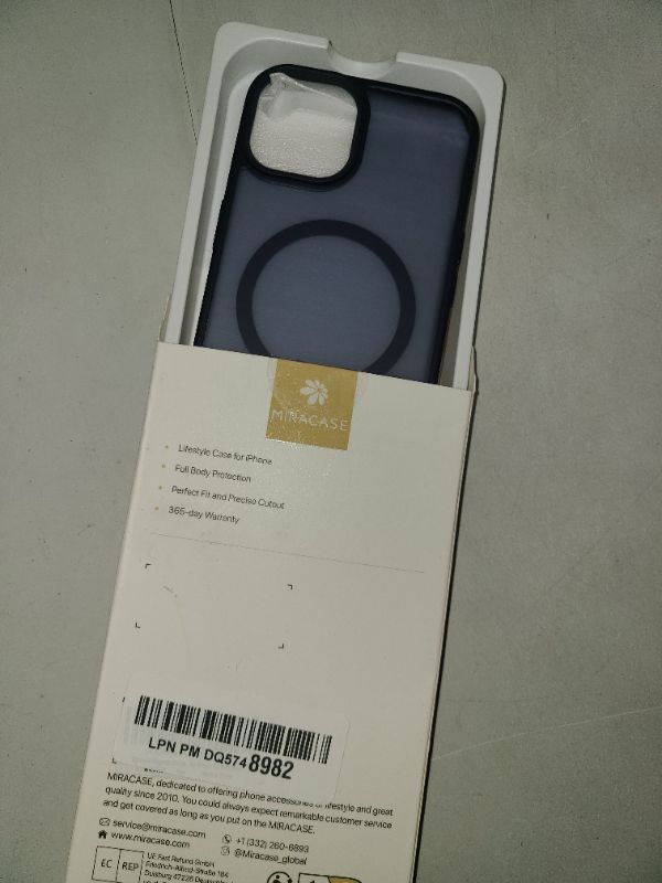 Photo 1 of Miracase Magnetic Series for iPhone 14 Case [Compatible with MagSafe] [with 2X Screen Protectors] Military-Grade Protection, Anti-Fingerprint, Slim Design Phone Case for iPhone 14, Dark Blue