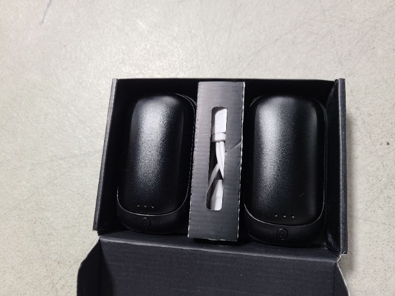 Photo 1 of 2 Pack Hand Warmers Rechargeable, Portable Electric Hand Warmers Reusable, USB 2 in 1 Handwarmers, Outdoor/Indoor/Warm Gifts for Men Women Kids (Black&Black*2)