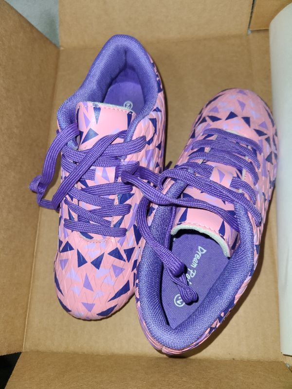 Photo 1 of DREAM PAIRS Boys Girls Soccer Cleats Youth Firm Groud Athletic Outdoor Trainning Football Shoes for Little/Big Kid,Size 2 Little Kid,Pink/Purple,HZ19003K