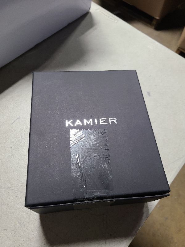 Photo 1 of KAMIER Watch Case with Combination Lock - 4 Watch Storage and Jewelry Organizer - Watch Travel Case for Ring and Watch Storage, PU Leather Travel Watch Case, Ideal for Gift (With Gift Box),Black