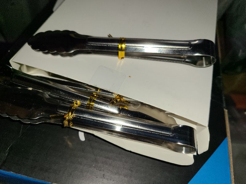 Photo 1 of 12 Pack Premium Small Serving Tongs, Dmoera Mini Stainless Steel Appetizer Tongs, 5.1Inch(12.7cm)