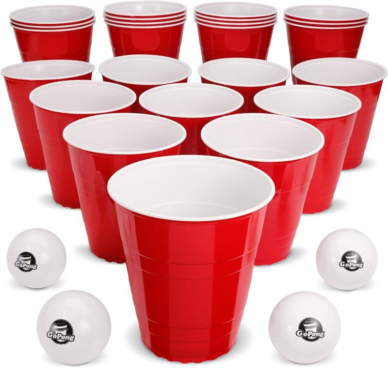 Photo 1 of **missing cups**
GoPong Giant Yard Pong Drinking Game for Adults – Indoor/Outdoor Lawn, Beach, and Tailgating Beer Pong Party Game – 24 Heavy Duty Giant Cups with 4 Balls  110oz