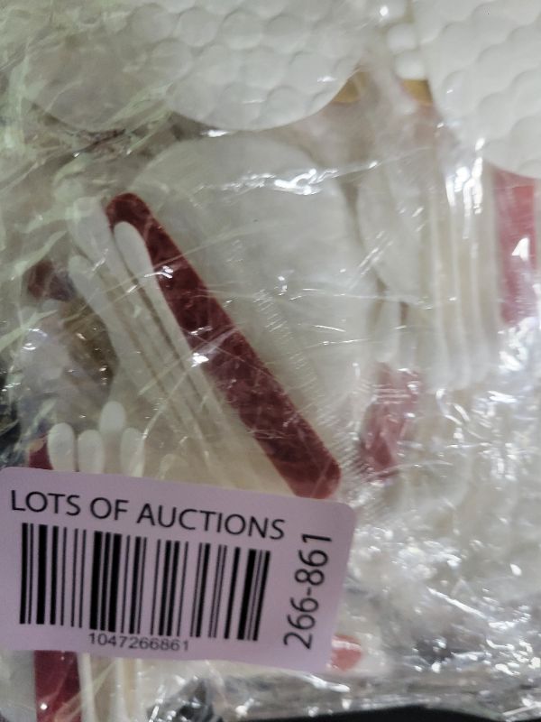Photo 1 of 100 Pack Hotel Vanity Kit Individually Wrapped, Bulk Hotel Amenities Kit, Hotel Hospitality Set, Hygiene Products Include Cosmetic Cotton Pads, Cotton Swabs, Nail File (Paper Sticks)