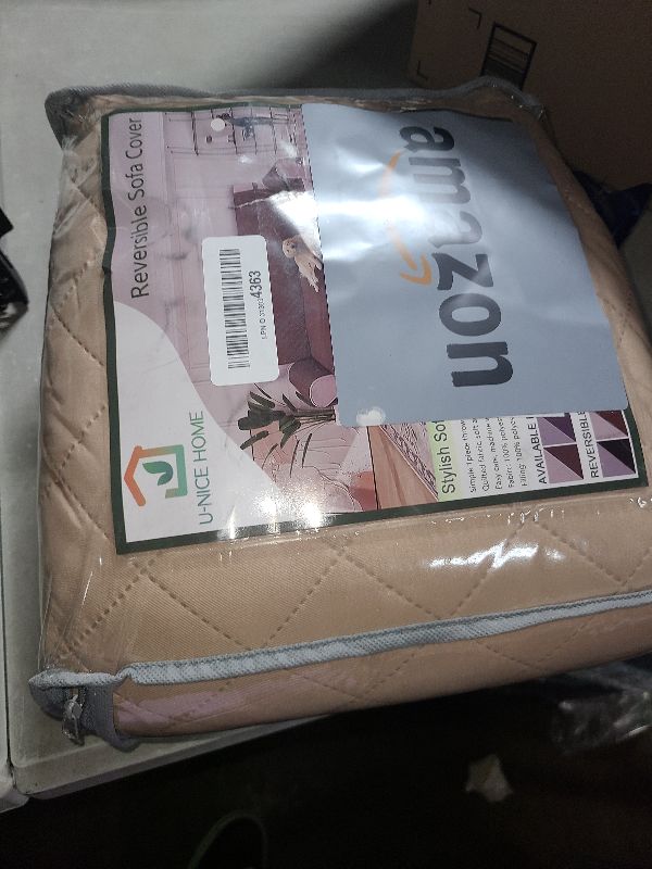 Photo 1 of U-NICE HOME 4 Seater Sofa Cover 91 Inch Large Couch Covers for 4 Cushion Couch with Elastic Straps Water Resistant Furniture Protector Cover for Pets Cat (Sofa XX-Large, Sand/Beige)