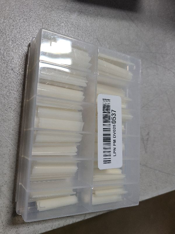 Photo 1 of 480PCS Extra Long C Curve Nail Tips and Glue, 2 Packs Natural and Clear Acrylic for Nails Professional Set, 12 Sizes Artificial Straight Square French False Nail Tips