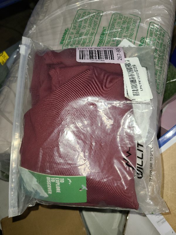 Photo 1 of Willit Women's Yoga Capris Pants High Waist Leggings Crop Straight Leg Athletic Exercise Workout Capris 21" Wine Red L