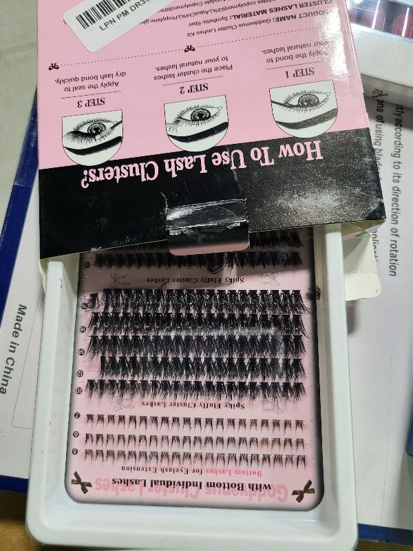 Photo 1 of Goddvenus Lash Extension Kit Wispy Lash Clusters Kit Natural C Curl Fluffy Cluster Eyelash Extensions Individual Lashes Kit with Bottom Lash Clusters Waterproof Bond and Seal Tweezers DIY at Home
