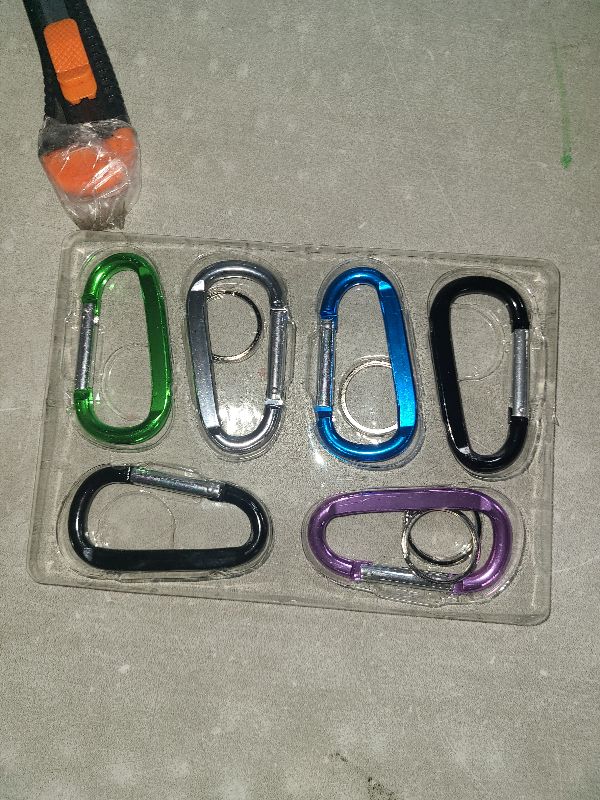 Photo 1 of 6PCS Carabiner Caribeaner Clip,3" Large Aluminum D Ring Shape Carabeaner Keychain Hook