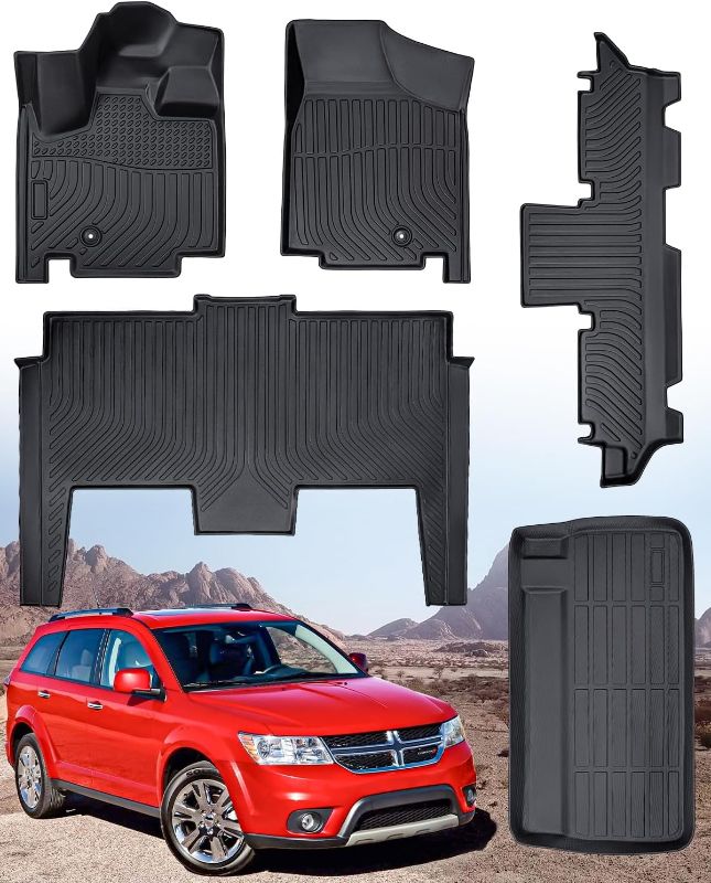 Photo 1 of All Weather Floor Mats 3 Row Cargo Liner for Chevrolet Chevy Tahoe for GMC Yukon 2025 2024 2023 2022 2021 (Captain Seat) Heavy Duty TPE Rubber Floor Trunk Protector Yukon/Tahoe Premier Accessories