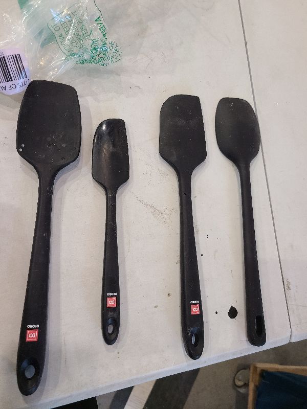 Photo 1 of ChefAide 4 Pieces Silicone Spatula Set, Food Grade Rubber Spatula, Upgrade Strong Handle with Ergonomic Grip, Heat Resistant Up to 600°F for Nonstick Cookware, Cooking