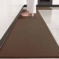 Photo 1 of Color&Geometry Kitchen Rugs 2PCS Anti-Fatigue Mats for Floor, Non-Slip Waterproof Memory Foam Standing Mat for Sink, Office, 17"x29"+17"x79", Black