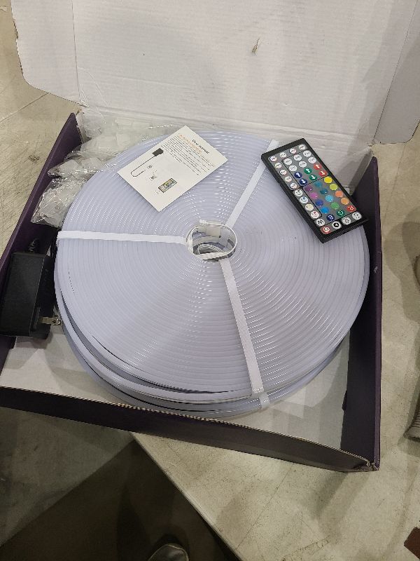 Photo 1 of 200Ft Neon Rope Lights,Flexible Led Rope Lights Control with App/Remote,Multiple Modes Rope Lights,IP65 Outdoor RGB Led Neon Lights Waterproof,Music Sync Gaming Led Neon Light Strip for Bedroom Decor
