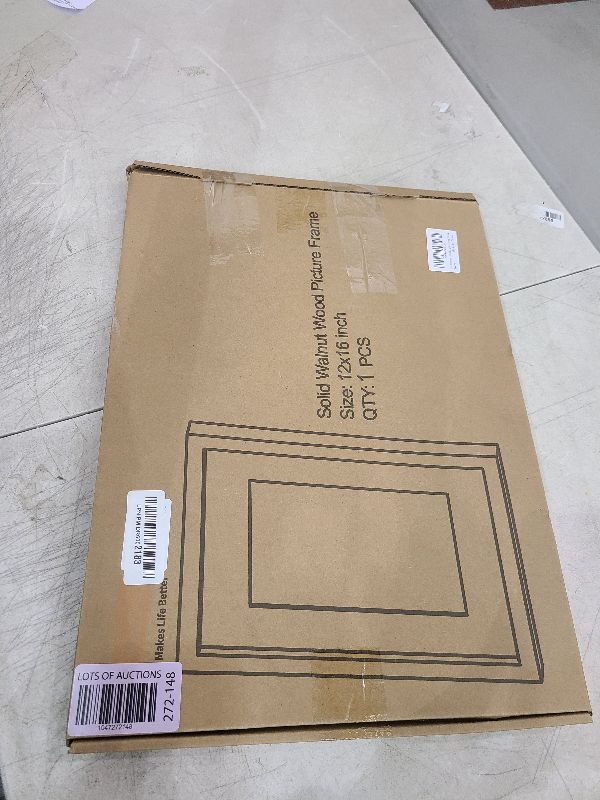 Photo 1 of 12x16 Picture Frame for Wall, Natural Walnut Wood Frame 12 x 16, Tempered Glass, 12x16 Picture Frame Matted to 8.5x11, Minimalist 12"x16" Poster Frame, 12x16 Art Frame, 1 Pack