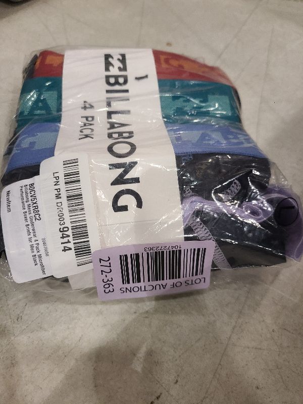 Photo 1 of Billabong Mens Underwear 4 Pack Microfiber Performance Boxer Briefs for Men Black