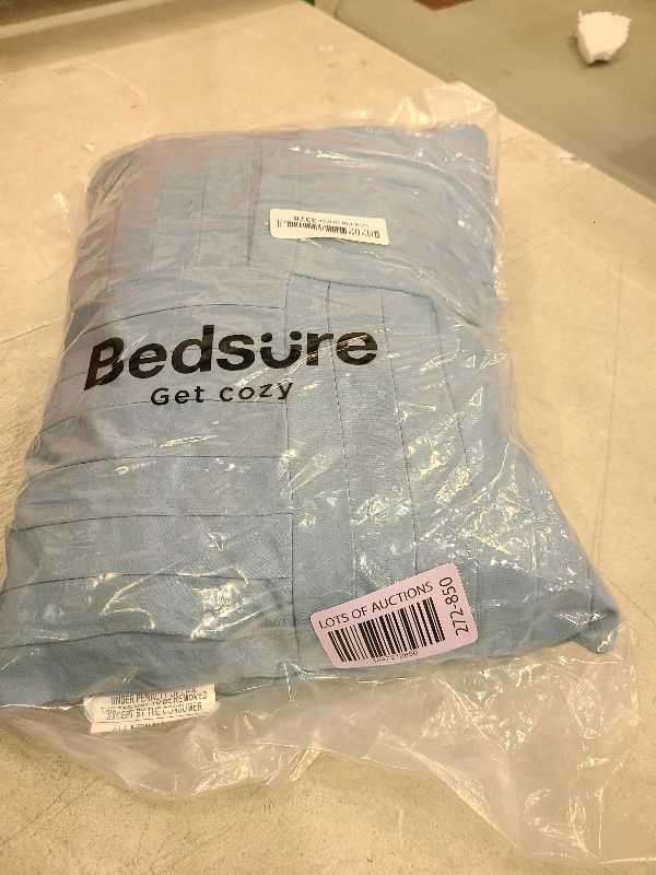 Photo 1 of Bedsure Twin Comforter Set - 3 Pieces Pinch Pleat Bed Set, Light Blue Boho Bedding for All Season, 1 Soft Comforter, 1 Pillowcase, 1 Decorative Pillow