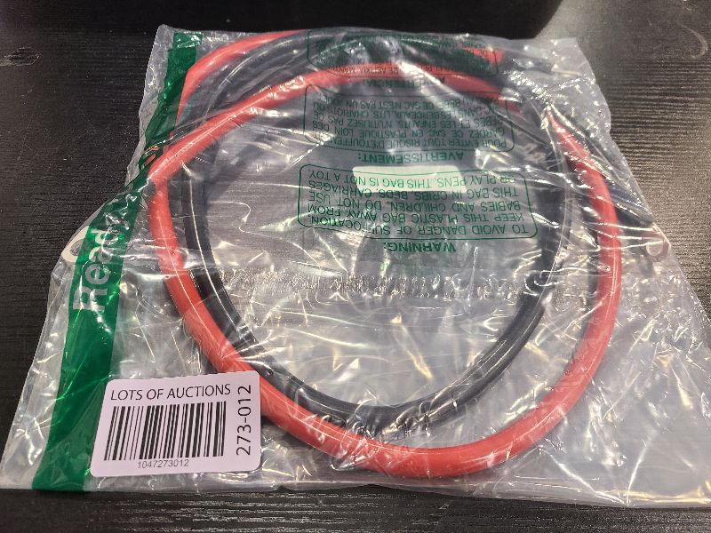 Photo 1 of 4 AWG Battery Cable 4AWG Gauge Pure Copper Battery Inverter Cables with 3/8 in Lugs Both Ends Power Inverter Wire Set for Automotive Solar Marine Boat RV Car Motorcycle Red and Black (4FT)