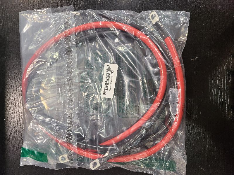 Photo 1 of 4 AWG Battery Cable 4AWG Gauge Pure Copper Battery Inverter Cables with 3/8 in Lugs Both Ends Power Inverter Wire Set for Automotive Solar Marine Boat RV Car Motorcycle Red and Black (4FT)