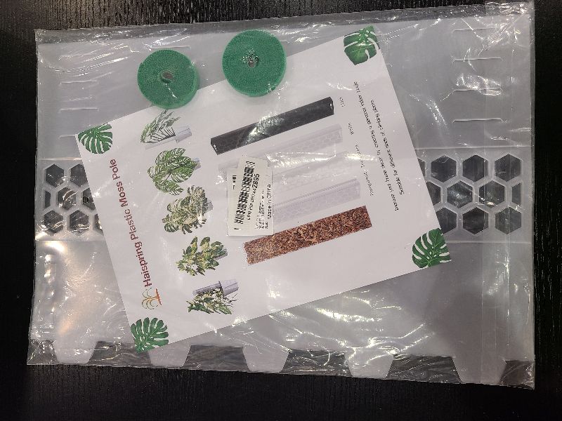 Photo 1 of 8 Pcs 17 Inch Adjustable Plastic Moss Poles for Monstera & Climbing Plants?D-Shaped Plant Support Stakes with Sphagnum Moss, Includes 2 Garden Ties