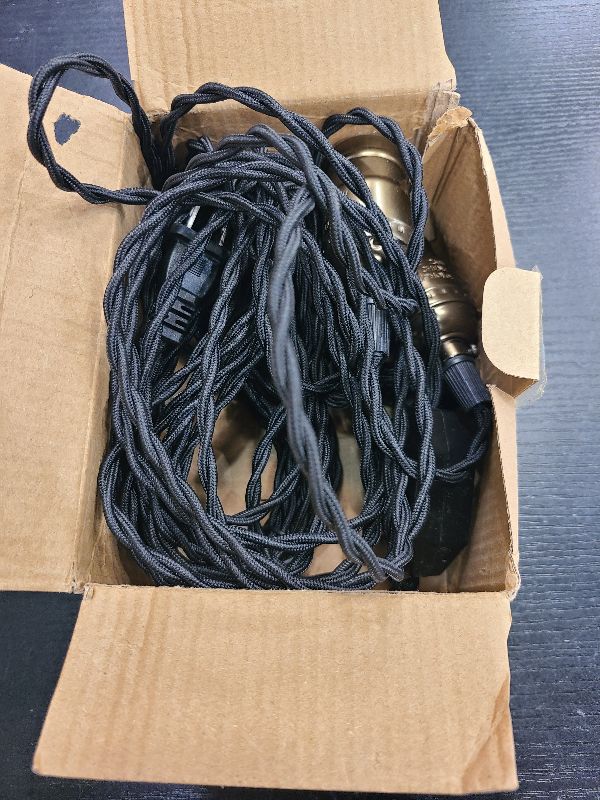 Photo 1 of 15FT Vintage Pendant Light Cord with Dimmer, Hanging Light Cord with Plug, Industrial DIY Lamp Kit(2 Pack)