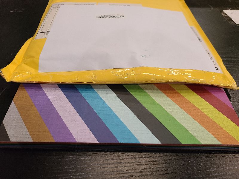 Photo 1 of 48 Sheets 12x12 Square Solid Core Colorful Cardstock Textured 80 Lb Multi Colored Card Stock Paper 16 Assorted Colors for Cricut Card Making