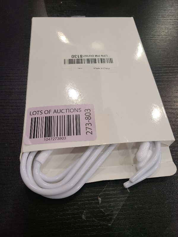Photo 1 of 4 Inch Heavy Duty S Hooks - 12 Pack, Large Vinyl Coated, White Rubber Coated Non Slip Metal S Hangers for Hanging Closet, Garden, Plants, Jewelry, Pot, Pan, Cups, Towels