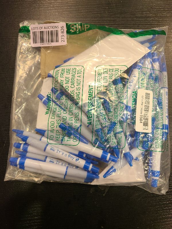 Photo 1 of Aodaer 48 Pieces It's a Boy Baby Shower Ballpoint Pens - Blue Retractable Gel Pen With Soft Grip, Comfortable Black Ink for Party Guests Favors and Gifts