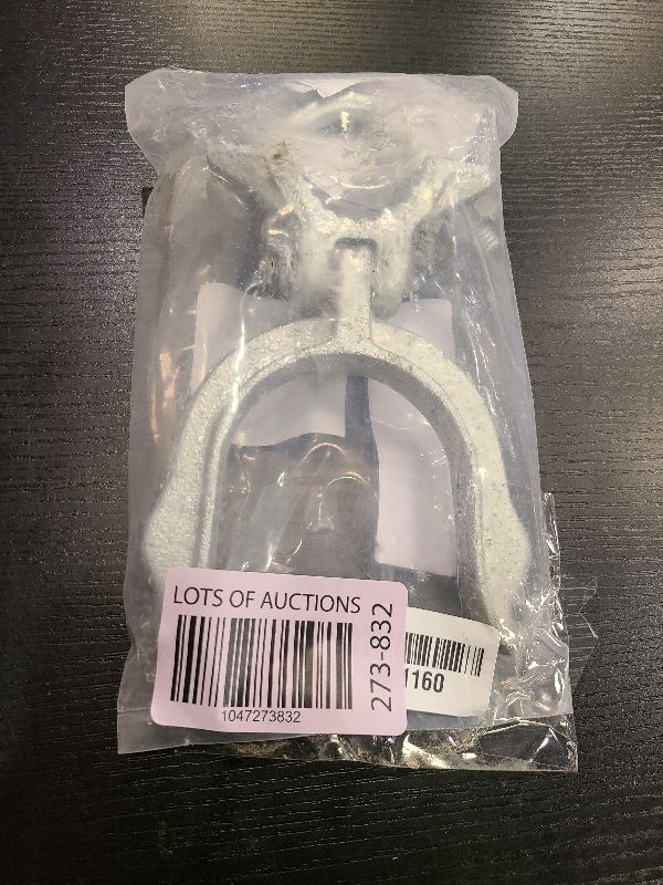 Photo 1 of 1-3/8" x 2-3/8" (2-1/2") Chain Link Fence Gate Fork Latch - Commercial Heavy Duty - Malleable - Galvanized Gate Latch with Hole for Padlock