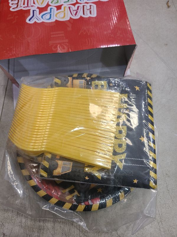 Photo 1 of 96Pcs Construction 2nd Birthday Party Supplies Construction Truck Plates Napkins Forks Tableware Sets Excavator 2nd Birthday Decorations Favors for Boys Tractor Dump Two Years Old Birthday, Serves 24