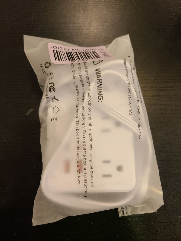 Photo 1 of DEPOW Surge Protector Power Strip with Flat Plug, 3 FT Extension Cord with 6 AC Outlets 4 USB Ports,1050J Surge Protection, Wall Mountable Charging Station for Office, Home, White