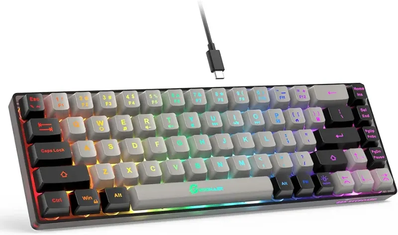 Photo 1 of " Gaming Keyboard, Wired Backlit Mini Keyboard, Ultra-Compact Anti-Ghosting No-Conflict 68 Keys Membrane Gaming Wired Keyboard for PC 