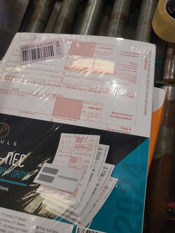Photo 1 of 1099 NEC Forms 2024, 1099 NEC Laser Forms IRS Approved Designed for QuickBooks and Accounting Software 2024, 4 Part Tax Forms Kit, 50 Envelopes Self Seal, 50 Vendor Kit - Total 68 (204) Form
