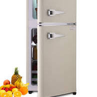 Photo 1 of 3.5 Cu.Ft Compact Refrigerator Mini Fridge with Freezer 7 Level Adjustable Thermostat Removable Shelves Small Refrigerator for Office Dorm Apartment Cream, KB02 FLS-80-CREAM