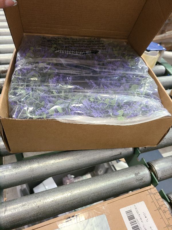 Photo 1 of 26" Lavender & Eucalyptus Wreath for Front Door, Porch, Window - Large Artificial Greenery Outdoor Wreath for Home, Farmhouse Decor - Spring, Summer, Fall, All Seasons (Purple)