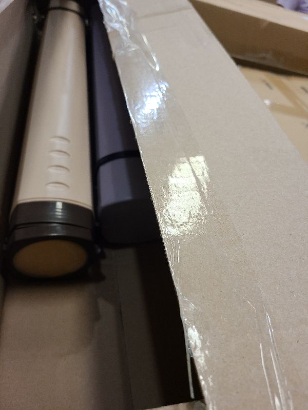 Photo 1 of 2-Pack Extendable Poster Tubes Expand from 24.5” to 40” with Shoulder Strap | Carry Documents, Blueprints, Drawings and Art | Creamy White and Violet Portable Round Storage Cases with Lids and Labels