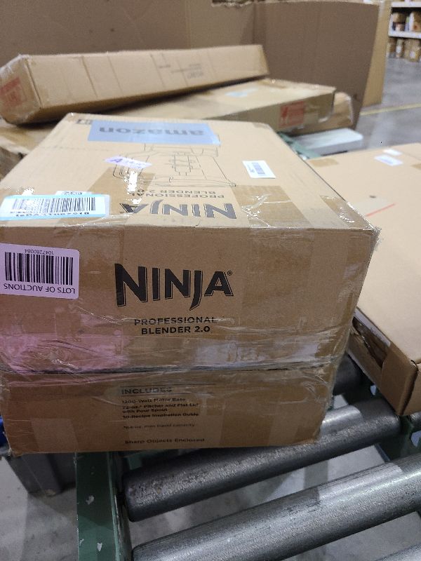 Photo 1 of Ninja BR201AMZ Professional Blender 2.0, 1200 Watts, Auto-iQ Program, Total Crushing Blades, 72-oz. Pitcher, 4 Manual Speeds for Smoothies, Shakes, and Frozen Drinks, Dishwasher-Safe Parts, Dark Grey