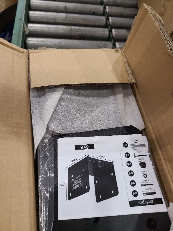 Photo 1 of 6x6 Stainless Steel Post Base,Internal 5.5 x 5.5 Post Anchor Bracket,Deck Post Base Concrete Support Anchor Base for Deck Railing, Fences, Mailboxes(4Pcs Black)