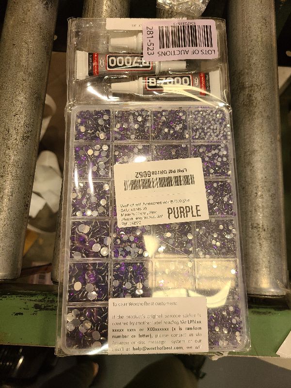 Photo 1 of 30000Pcs Resin Rhinestones for Crafting Bedazzling, Dark Purple Flatback Gems Crystal for Crafts Clothing Clothes Shoes Fabric Tumbler Tshirt, Flat Back Jewels Bulk Multisized with b7000 Glue