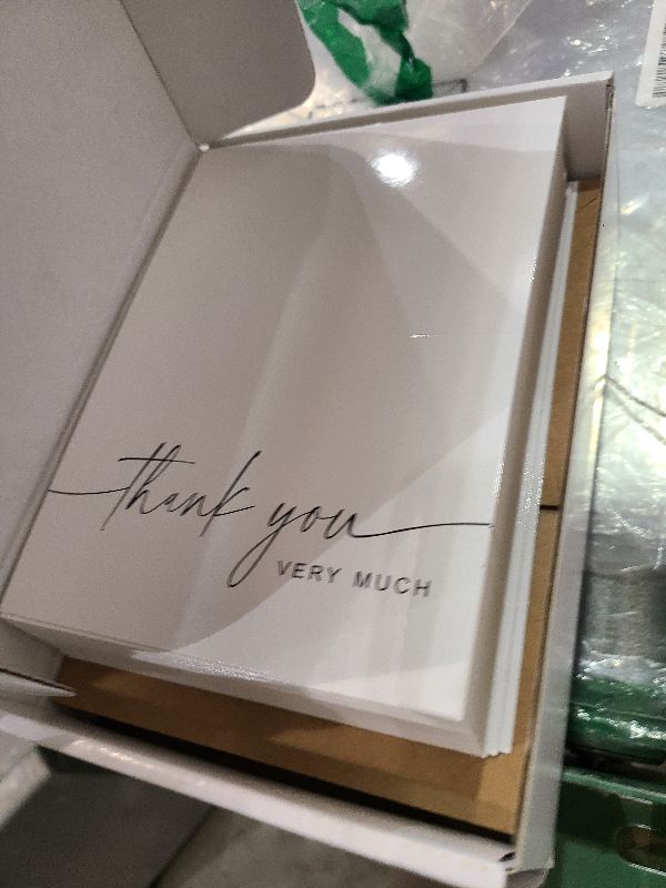 Photo 1 of 100 PACK Thank You Cards Bulk with Kraft Envelopes and Matching Stickers, 4x6 Inch Blank Greeting Cards Suitable for Small Business, Baby Shower Wedding, Graduation, Bridal Shower, Funeral, Engagement
