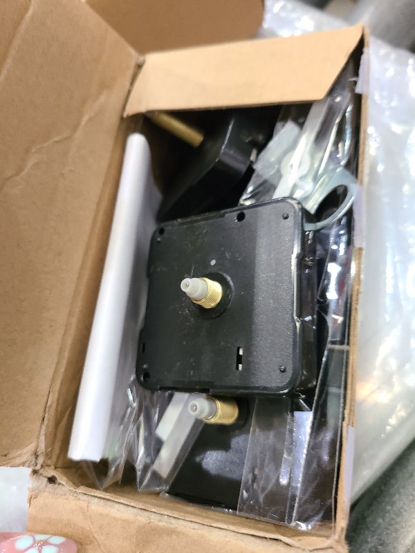 Photo 1 of 6 Pieces High Torque Long Shaft Clock Movement Mechanism with Pasters, Hooks and 6 Different Pairs of Hands Clock Repair Parts Replacement (13 mm, 20 mm, 28 mm)